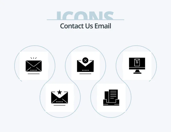 Email Glyph Icon Pack Icon Design Letter Email Letter Email — Archivo Imágenes Vectoriales