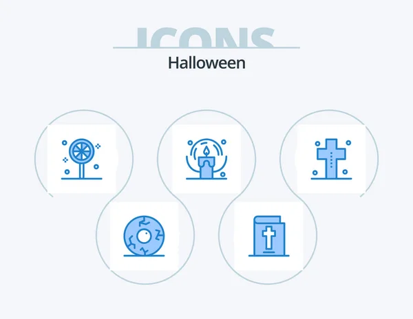 Halloween Blue Icon Pack Icon Design Halloween Dead Halloween Costume — Image vectorielle