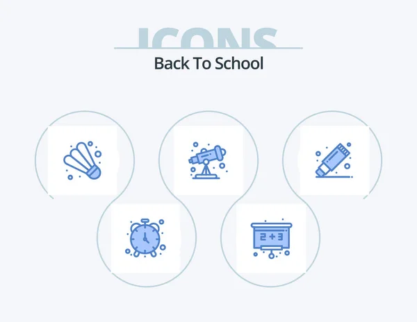 Back School Blue Icon Pack Icon Design Rubber Game Remover — Image vectorielle
