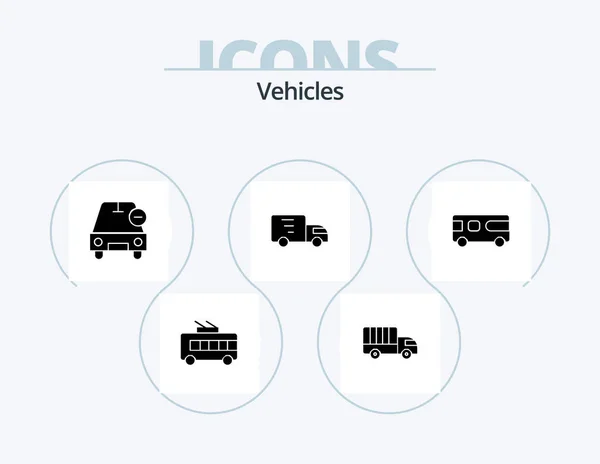 Vehicles Glyph Icon Pack Icon Design Van Vehicles Combo Truck — Stock vektor