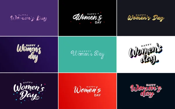 International Women Day Vector Hand Written Typography Background — Vettoriale Stock