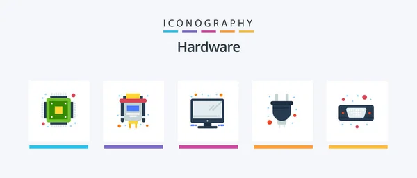 Hardware Flat Icon Pack Including Port Input Hardware Creative Icons — 图库矢量图片