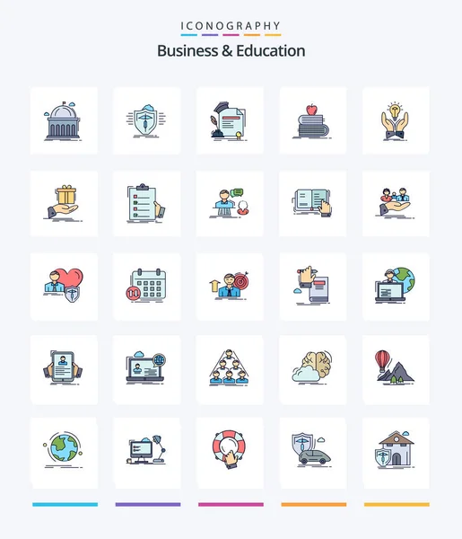 Creative Business Education Line Filled Icon Pack Student Back School — Stockvektor
