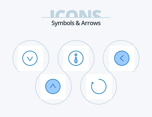 Дизайн Иконы Blue Icon Pack Вниз Налево Стрелка — стоковый вектор