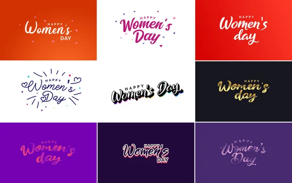 Abstract Happy Women Day Logo Women Face Love Vector Design — Archivo Imágenes Vectoriales