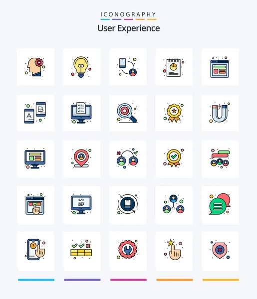 Creative User Experience Line Filled Icon Pack Experience Pie People — Stockový vektor