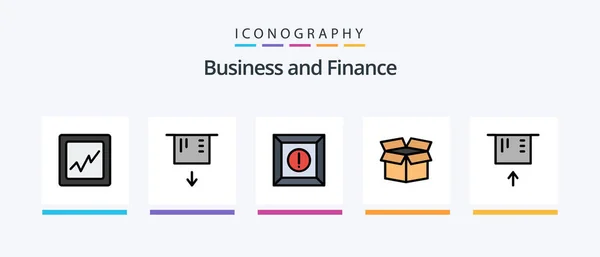 Finance Line Filled Icon Pack Including Box Favorite Creative Icons — Image vectorielle