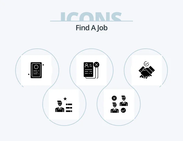 Find Job Glyph Icon Pack Icon Design Job Job Cancel — Stock Vector