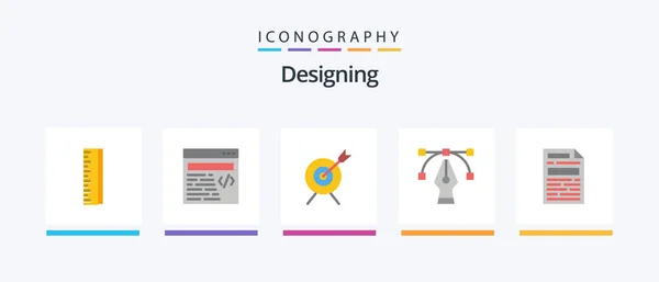 Designing Flat Icon Pack Including Goal Design File Creative Icons — Stockový vektor