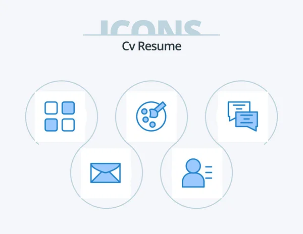 Resume Blue Icon Pack Icon Design Education Calculator Chat Education — Stock Vector