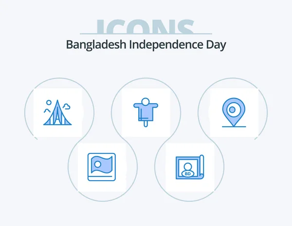 Bangladesh Independence Day Blue Icon Pack Icon Design Location Farming — Stockvektor