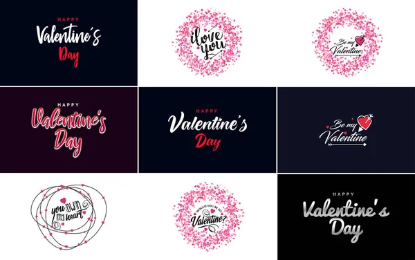 Valentine Lettering Heart Design Suitable Use Valentine Day Cards Invitations — Vetor de Stock