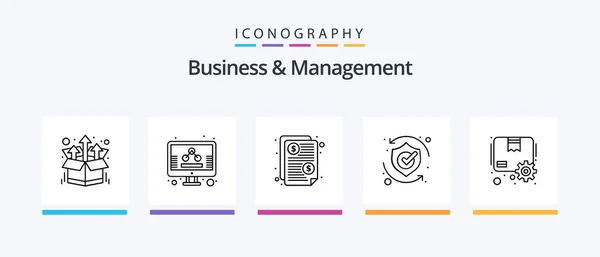 Business Management Line Icon Pack Including Package Marketing Bundle Settings — 스톡 벡터