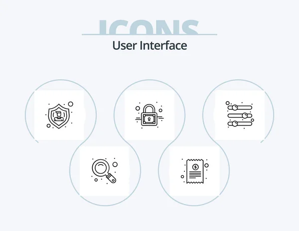 User Interface Line Icon Pack Icon Design Cup Phone Protect – Stock-vektor