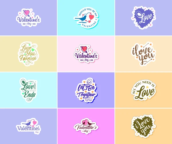 Celebrate Your Love Beautiful Typography Graphic Stickers — Stock Vector