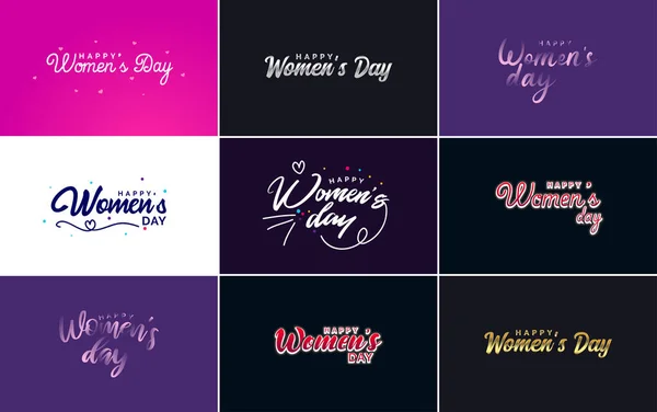 Set International Women Day Cards Logo — Wektor stockowy
