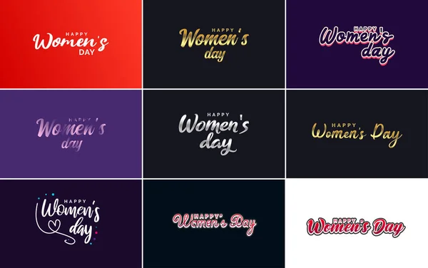Abstract Happy Women Day Logo Woman Face Love Vector Design — Vettoriale Stock