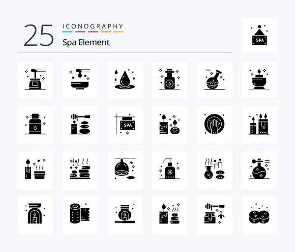 Spa Element Solid Glyph Icon Pack Including Spa Game Spa — Stockvector