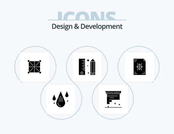 Design Development Glyph Icon Pack Icon Design Development Coding Development — Wektor stockowy