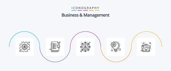 Business Management Line Icon Pack Including Tactics Marketing Strategy Innovative — 图库矢量图片
