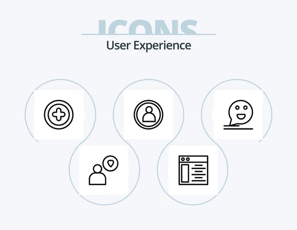 User Experience Line Icon Pack Icon Design Monitor User Computer — Stockvektor