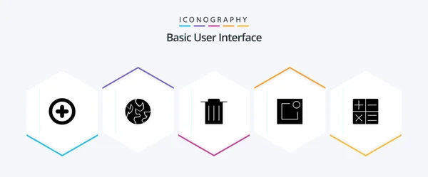 Basic Glyph Icon Pack Including Trash Calculator — Wektor stockowy