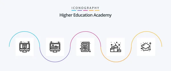 Academy Line Icon Pack Including Headdress Cap Add Success Achievement — Stock vektor