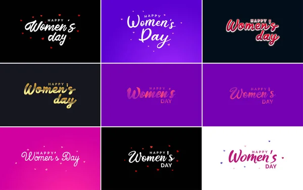 Set International Women Day Cards Logo — Stockvektor