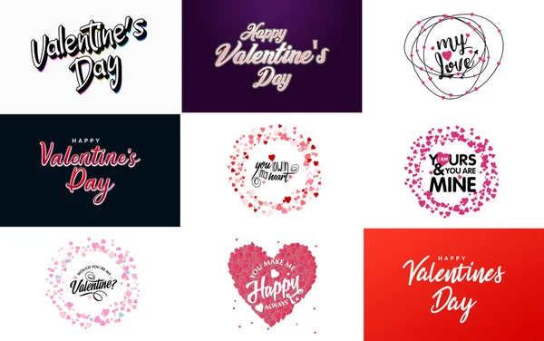 Valentine Lettering Heart Design Suitable Use Valentine Day Cards Invitations — 图库矢量图片