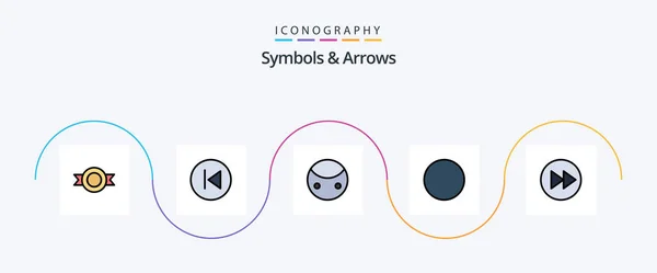 Symbols Arrows Line Filled Flat Icon Pack Including Arrows Right — Vetor de Stock