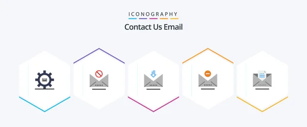 Email Flat Icon Pack Including Draft Remove Message Mail Retrieve — Stockvector