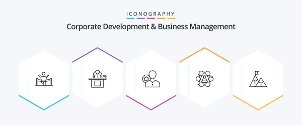 Corporate Development Business Management Line Icon Pack Including Human Efficiency — Wektor stockowy