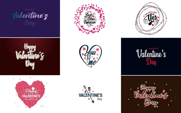 Happy Valentine Day Banner Template Romantic Theme Red Color Scheme — Stockvector