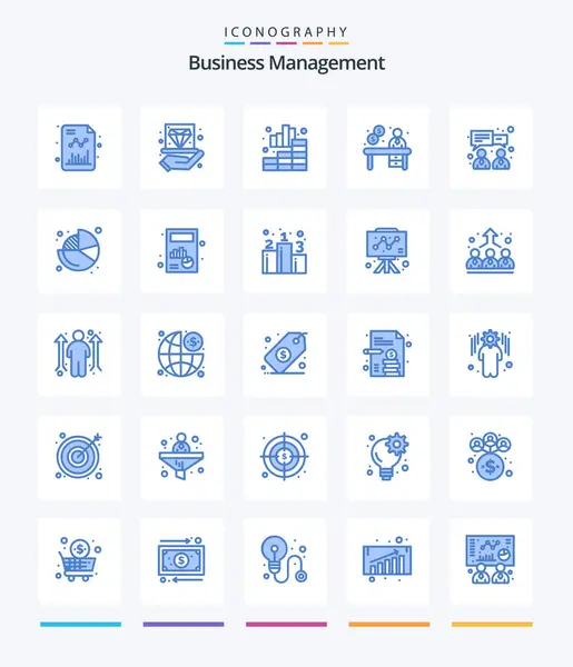 Creative Business Management Blue Icon Pack Business Office Jam Contact — Vettoriale Stock