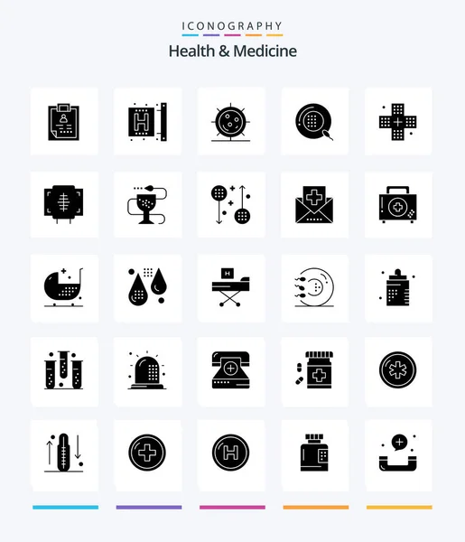 Creative Health Medicine Glyph Solid Black Icon Pack Health Disease — Stockvektor