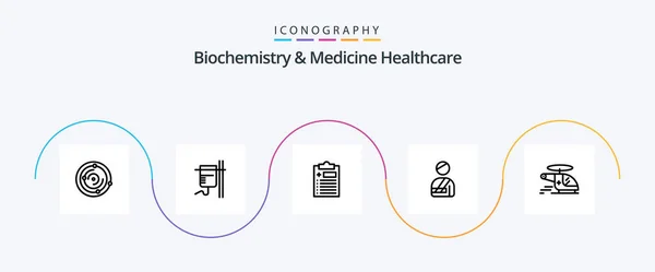 Biochemistry Medicine Healthcare Line Icon Pack Including Chopper Hospital Medical — Stock Vector