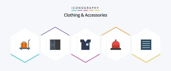 Clothing Accessories Flat Icon Pack Including Care Hat Clothes Clothing — Stok Vektör