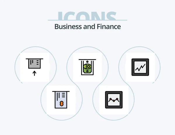Finance Line Filled Icon Pack Icon Design Product — Archivo Imágenes Vectoriales