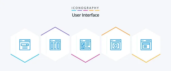 User Interface Blue Icon Pack Including Upload Communication Interface User — Stockvector