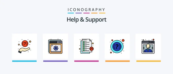 Help Support Line Filled Icon Pack Including Customer Service Help — Image vectorielle