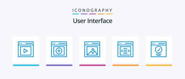 User Interface Blue Icon Pack Including Slider Communication User User — Stok Vektör