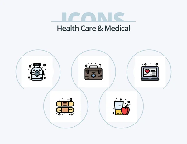 Health Care Medical Line Filled Icon Pack Icon Design Medical — Stock Vector