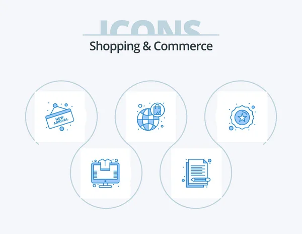 Shopping Commerce Blue Icon Pack Icon Design Badge Shopping Track — Stockový vektor