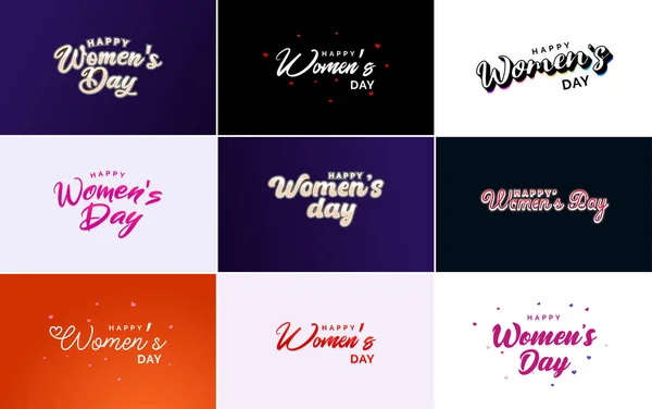 Abstract Happy Women Day Logo Love Vector Logo Design Shades — Vettoriale Stock