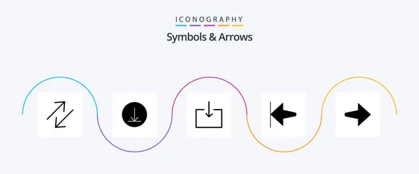Symbols Arrows Glyph Icon Pack Including Arrow Right — Archivo Imágenes Vectoriales