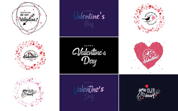 Valentine Lettering Heart Design Suitable Use Valentine Day Cards Invitations — Διανυσματικό Αρχείο