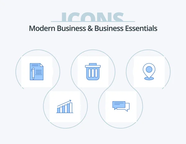 Modern Business Business Essentials Blue Icon Pack Icon Design Paper — Stock vektor