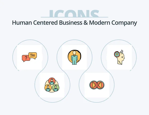 Human Centered Business Modern Company Line Filled Icon Pack Icon — Stock Vector