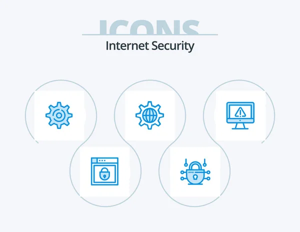 Internet Security Blue Icon Pack Icon Design Information Computer Internet — Stockvector