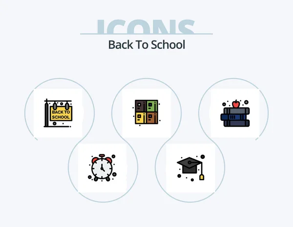 Back School Line Filled Icon Pack Icon Design Formula Calculate — 图库矢量图片